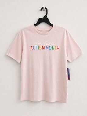 Autism Speaks April Is World Autism Month Pink Graphic Tee Size Large NWT